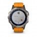 Умные часы Garmin Fenix 5 Plus Sapphire титановые с оранжевым ремешком