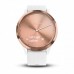 Умные часы Garmin vivomove HR розовое золото с белым ремешком